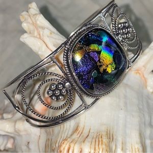 Mystical Dichroic colorful statement cuff